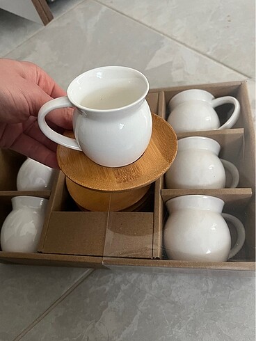 Ahşap kahve fincanı 6 lı