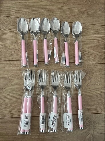 Pembe 6 'lı kaşık çatal