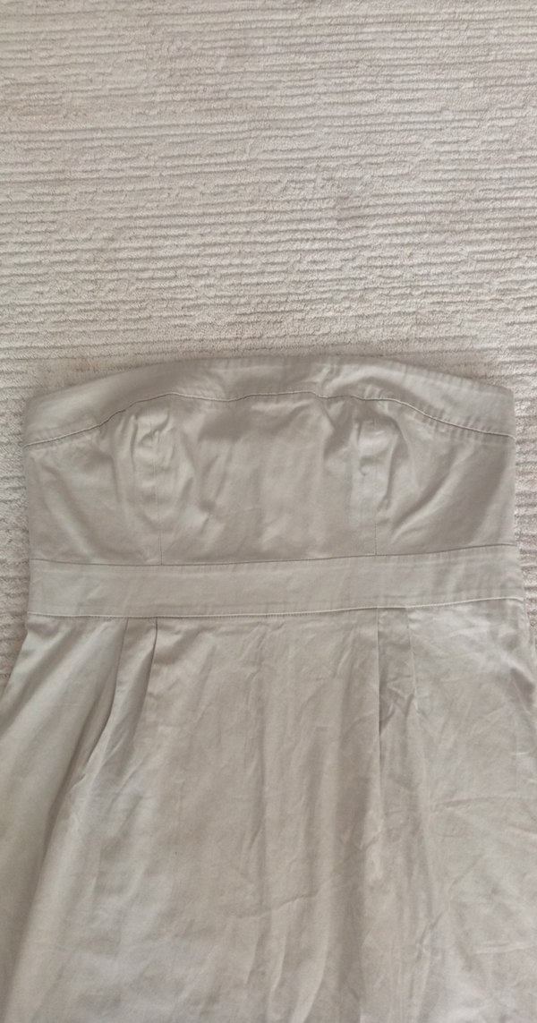 Kolsuz Straplez Pamuk Midi Elbise - Görsel 2