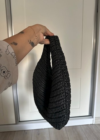 Siyah Örgü Kadın Çanta - Görsel 2