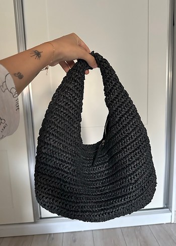 Siyah Örgü Kadın Çanta - Görsel 3