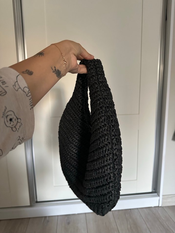 Siyah Örgü Kadın Çanta - Görsel 2