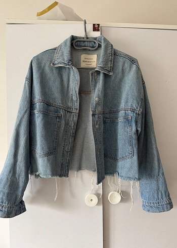 Mavi Düğmeli Kadın Kot Ceket - Görsel 2