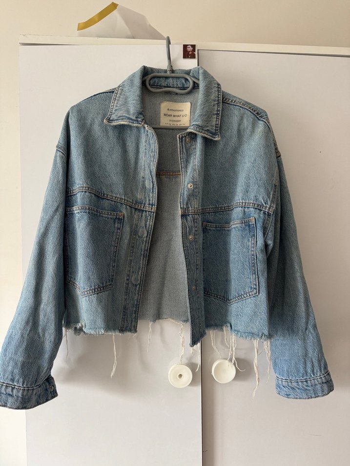 Mavi Düğmeli Kadın Kot Ceket - Görsel 2