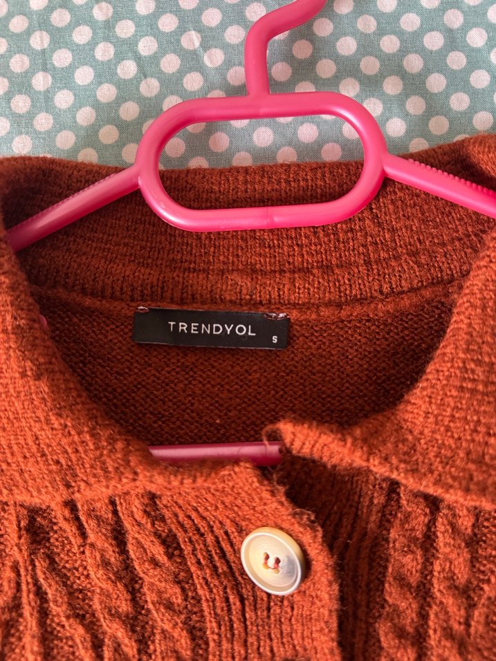 Kahverengi Örgü Vintage Kadın Kazak - Görsel 3