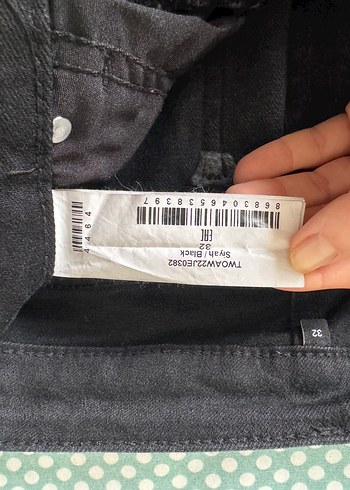 Kadın Gri Baskılı Dar Kesim Midi Kot Pantolon - Görsel 2