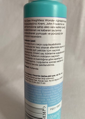 Beden John Frieda Frizz Ease Hafif Düzleştirici Krem