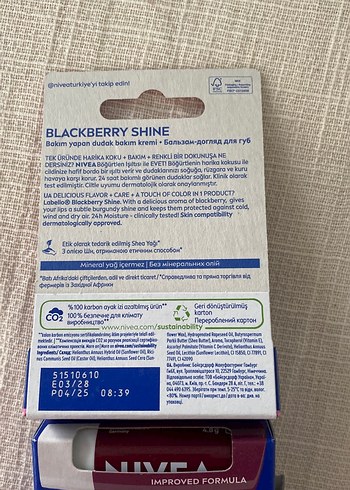 Nivea Siyah Böğürtlen Parlaklığı Dudak Balmı - Görsel 2