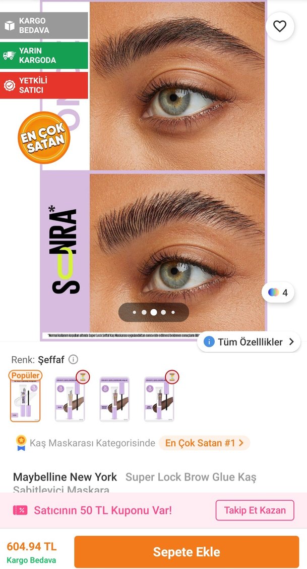 Maybelline Super Lock Glue Kaş Sabitleyici Maskara - Görsel 5