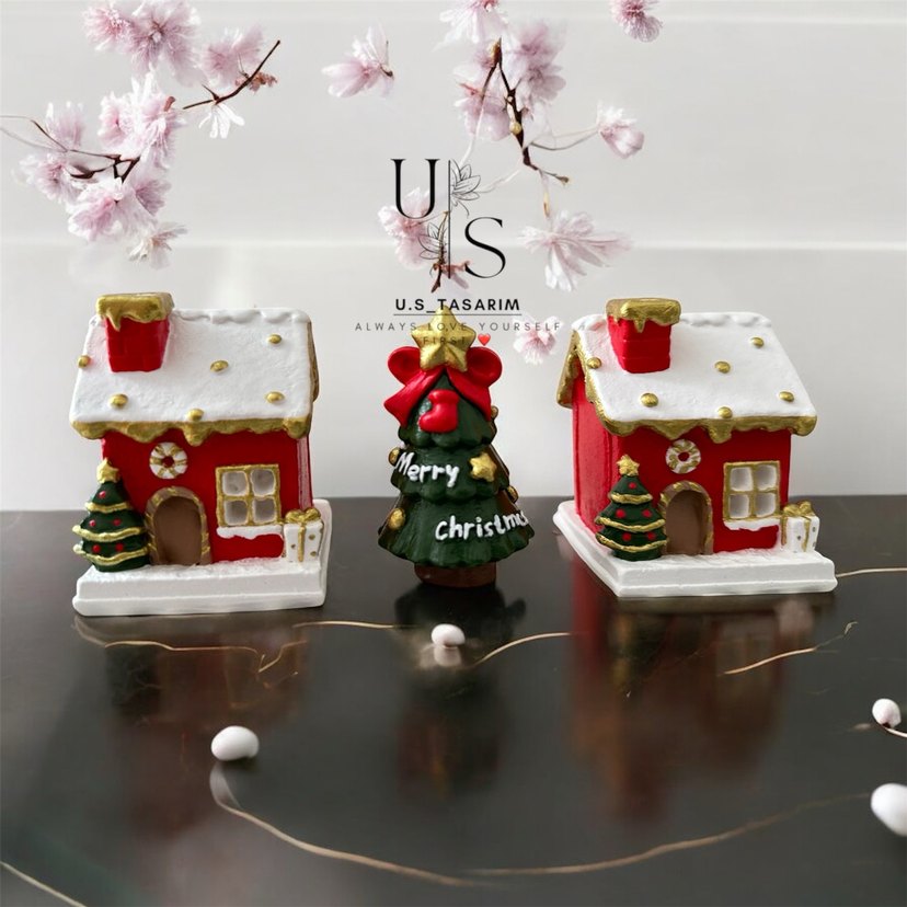 Renkli Kırmızı Noel Figürleri - Görsel 2