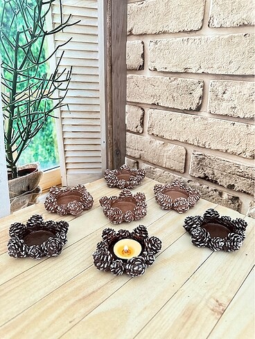 Şömine Gnome ve mum seti - Görsel 4