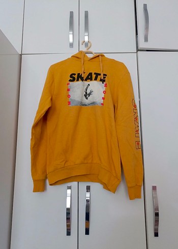 s Beden Sarı Baskılı erkek Sweatshirt