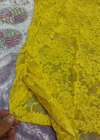 Sarı Dantel Kadın Atlet - Görsel 3