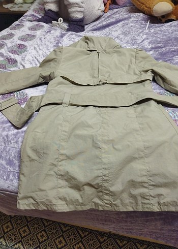 Düğmeli Bej Hamile Trençkot - Görsel 3