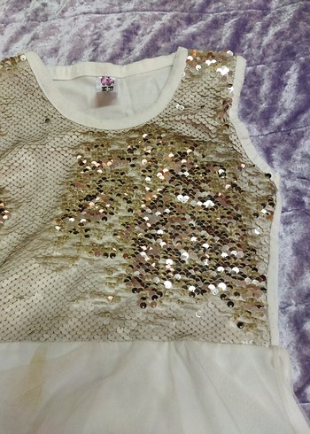 Kız Çocuk Beyaz Dantel Tül Abiye Elbise - Görsel 5