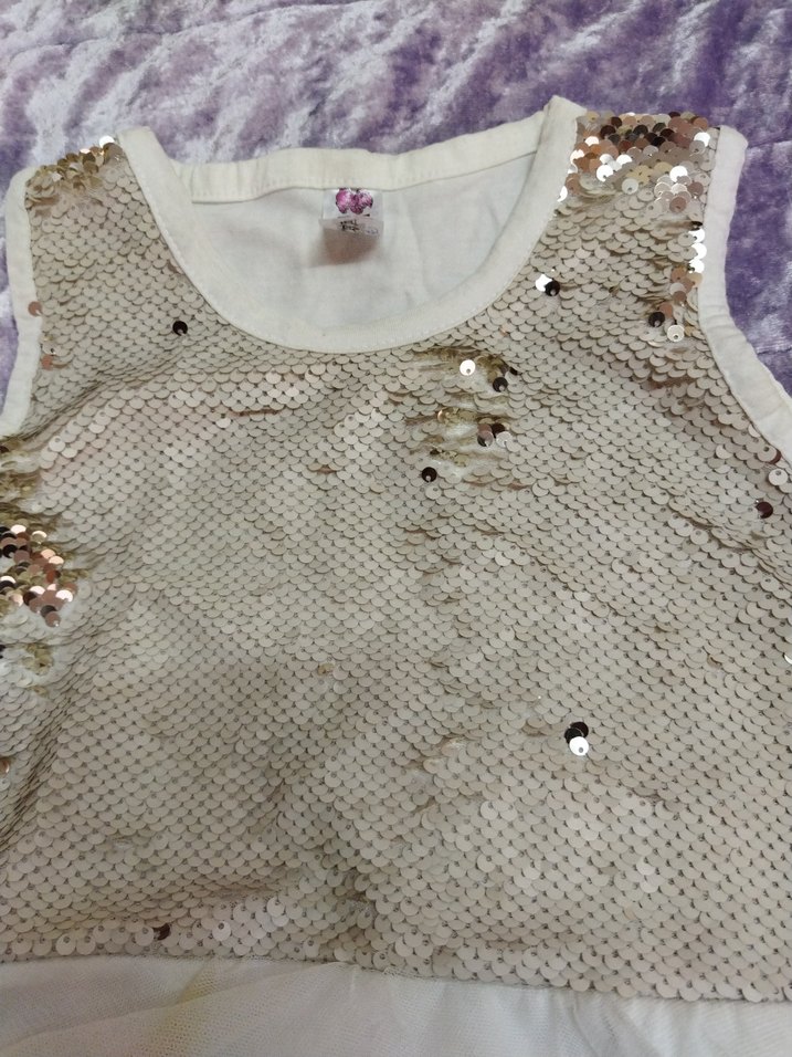 Kız Çocuk Beyaz Dantel Tül Abiye Elbise - Görsel 3