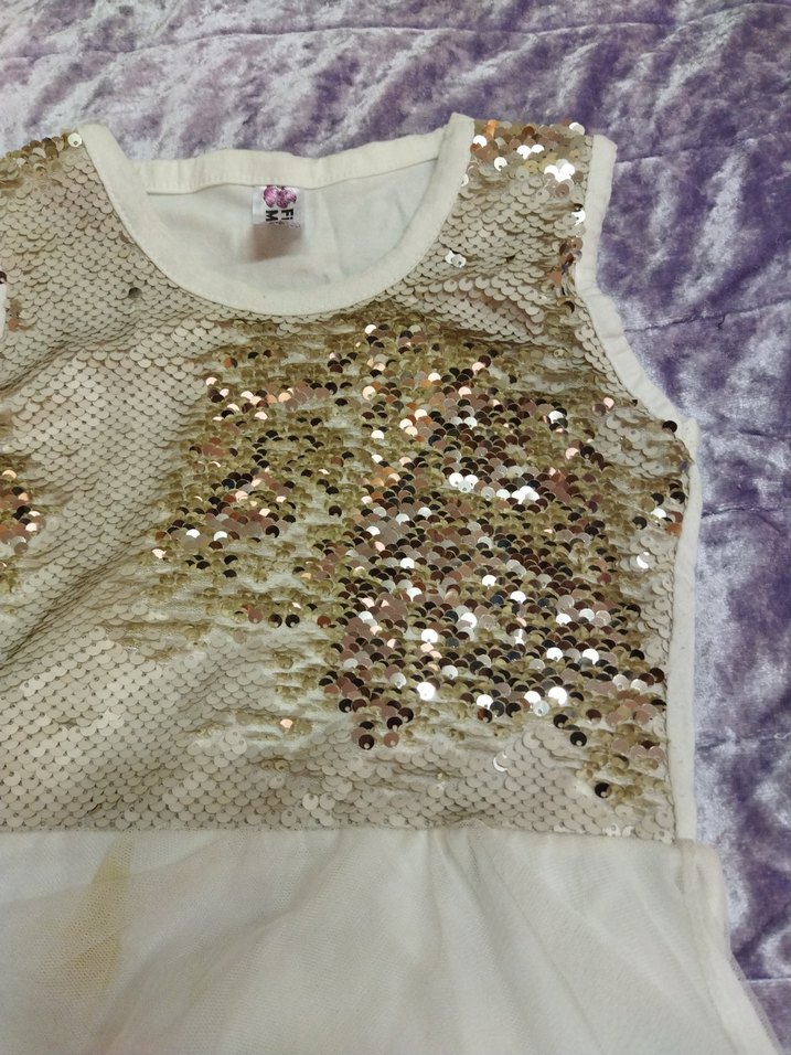 Kız Çocuk Beyaz Dantel Tül Abiye Elbise - Görsel 5