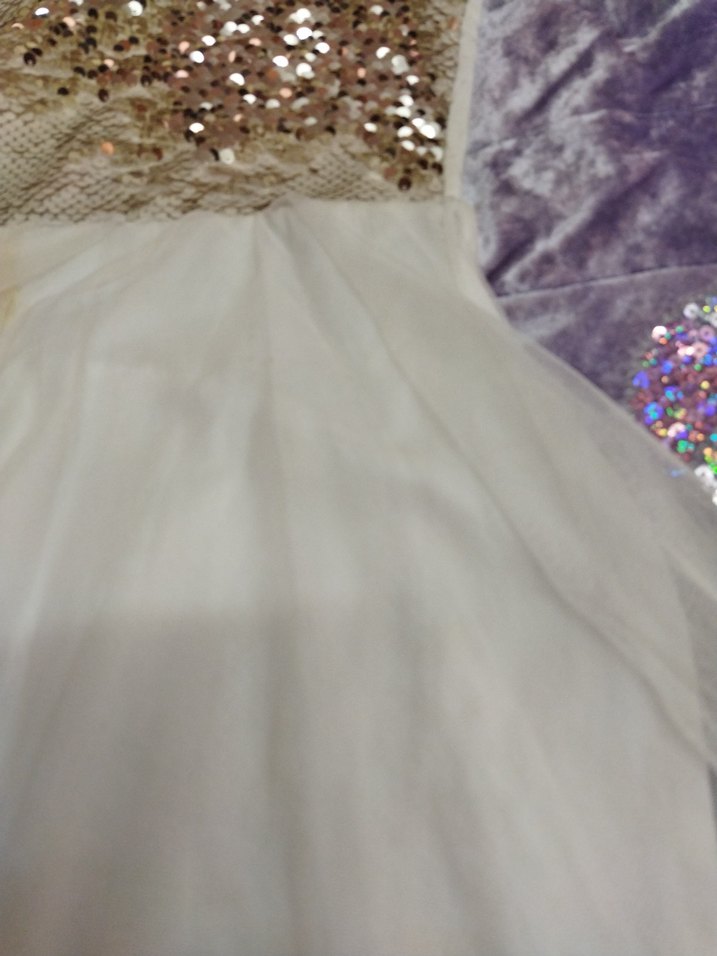 Kız Çocuk Beyaz Dantel Tül Abiye Elbise - Görsel 2