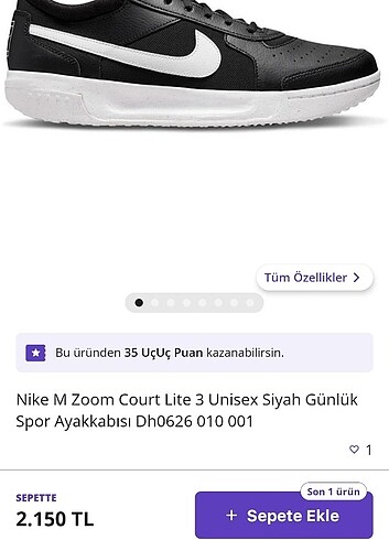42.5 Beden siyah Renk Orijinal sayili kullanildi