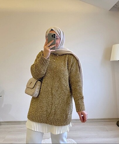 Gold Simli Triko Tunik