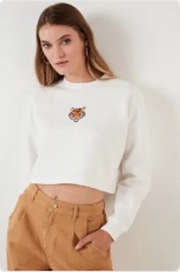 Pamuklu Crop sweatshirt