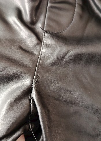 Siyah Deri Biker pantolon - Görsel 8