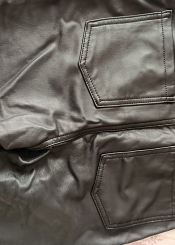 Siyah Deri Biker pantolon - Görsel 4