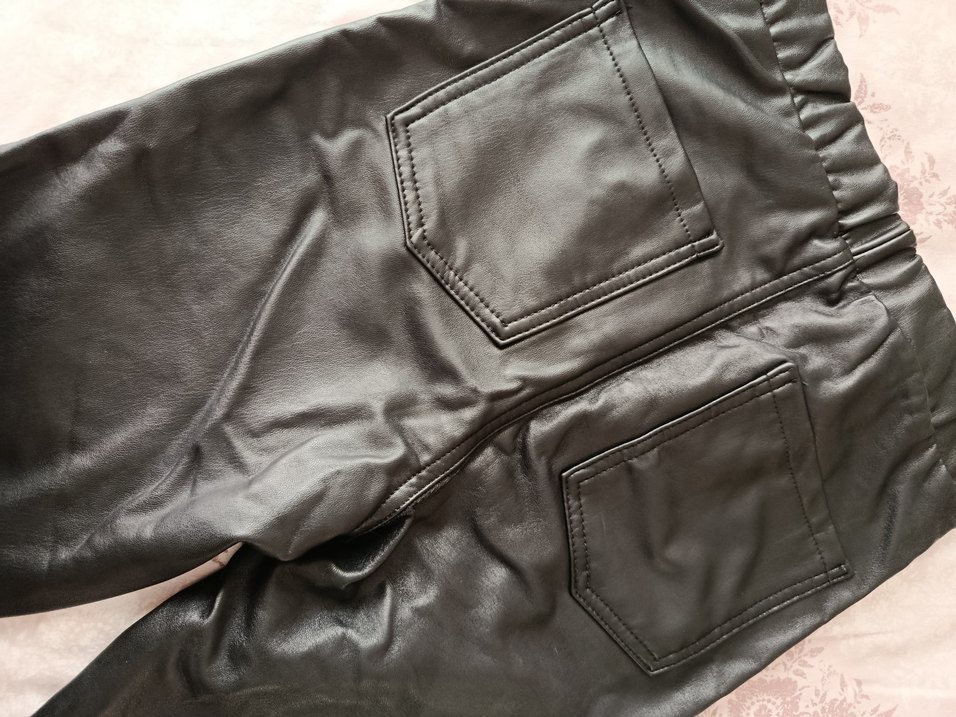 Siyah Deri Biker pantolon - Görsel 3