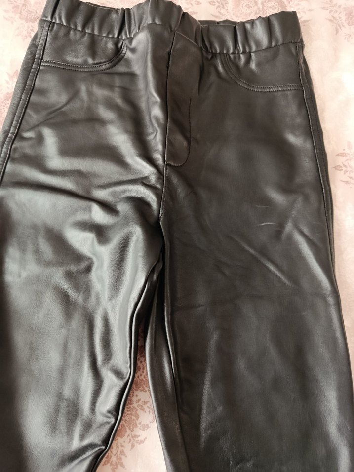 Siyah Deri Biker pantolon - Görsel 5