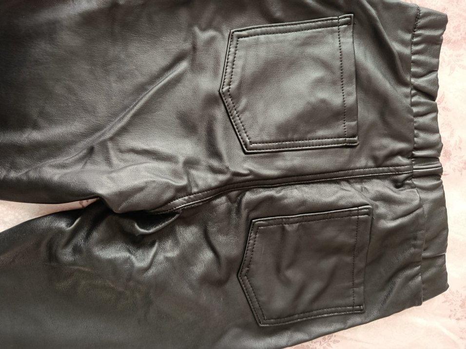 Siyah Deri Biker pantolon - Görsel 4