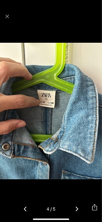 10 Yaş Beden mavi Renk Zara Jean Elbise