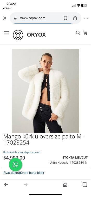 Mango Mango kürk parka