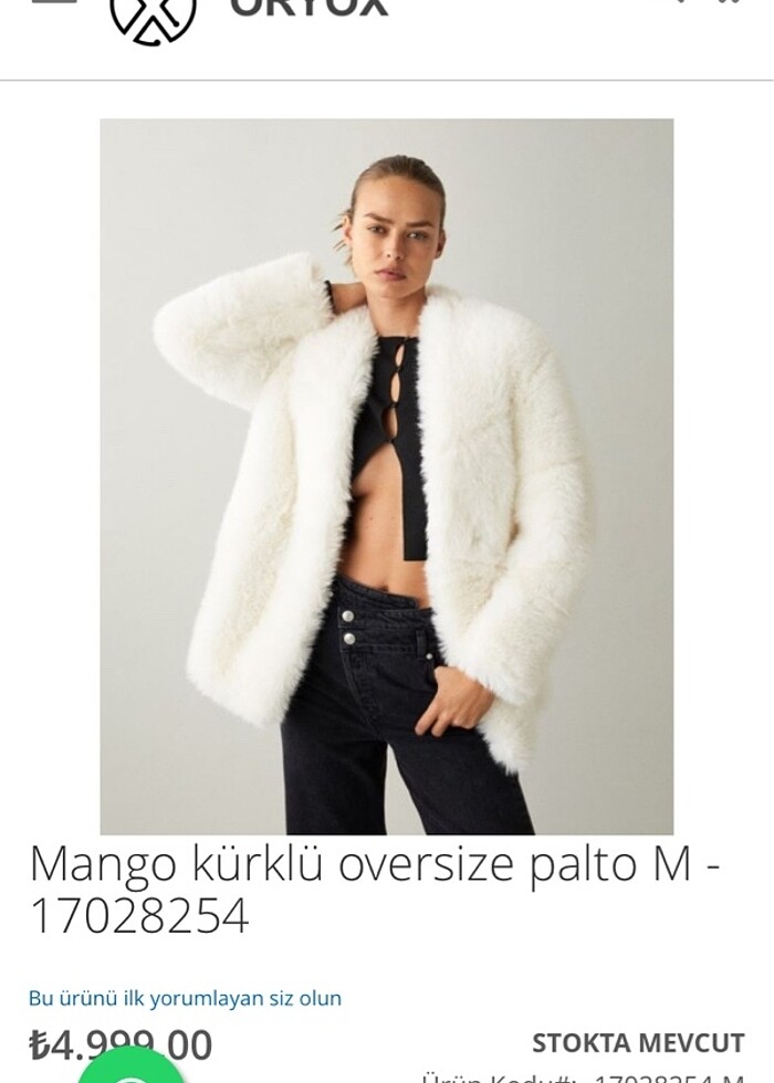 Mango kürk palto - Görsel 2