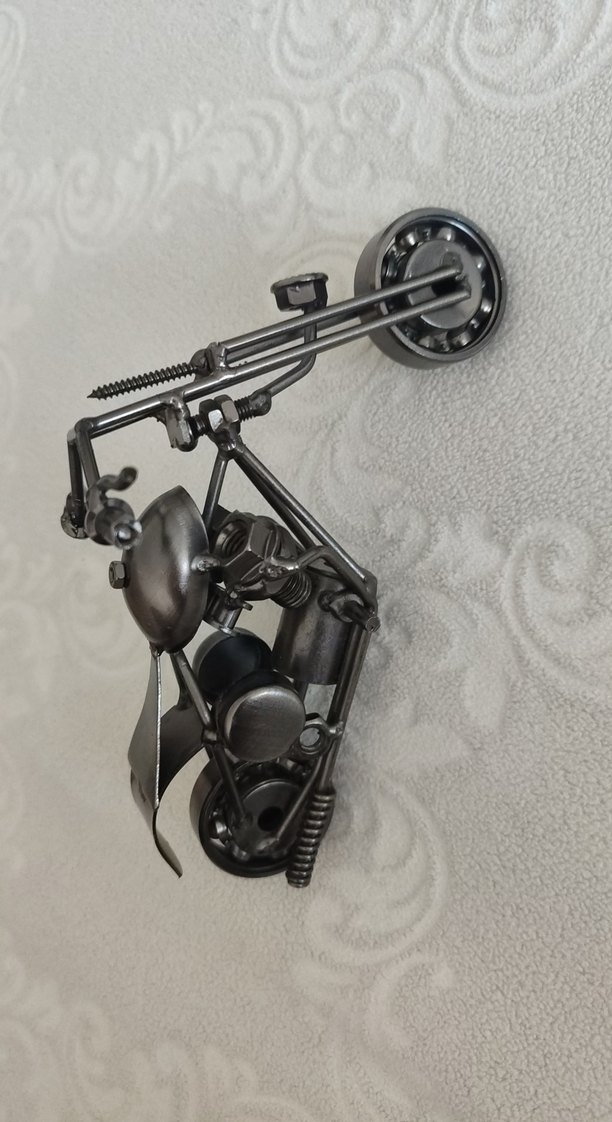 Siyah Metal Üç Tekerlekli Motosiklet Dekoru - Görsel 2