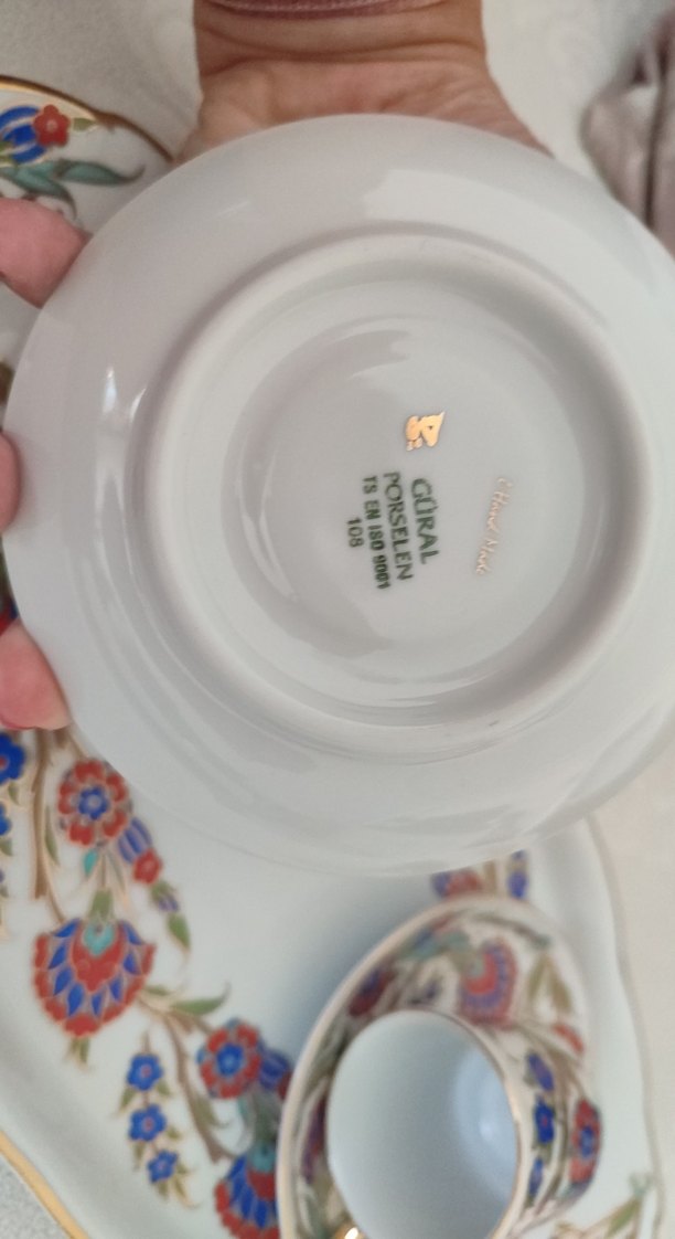 el dekoru güral porselen fincan seti - Görsel 4