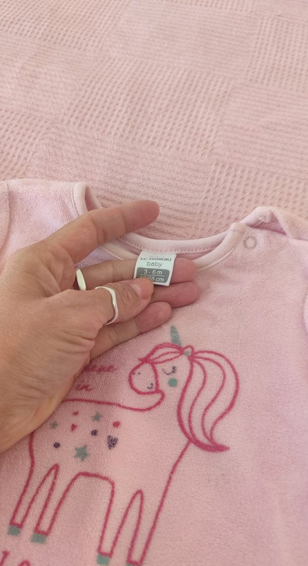 Uzun Kollu Pembe Bebek Kız Kıyafet Seti - Görsel 5