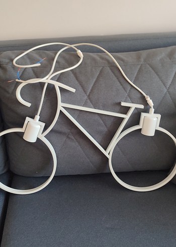 Bisiklet Tasarımlı Siyah Metal Sarkıt Avize - Görsel 5