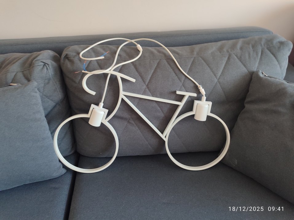 Bisiklet Tasarımlı Siyah Metal Sarkıt Avize - Görsel 5