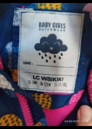 Renkli Kapüşonlu Kız Çocuk Montu - Görsel 6