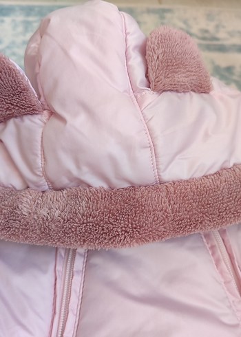 Kürklü Kapüşonlu Pembe Bebek Tulumu - Görsel 7
