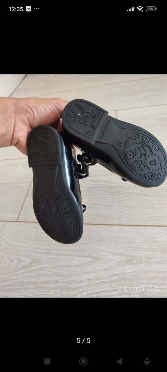 Kız Çocuk Siyah Rugan Babet Ayakkabı - Görsel 5