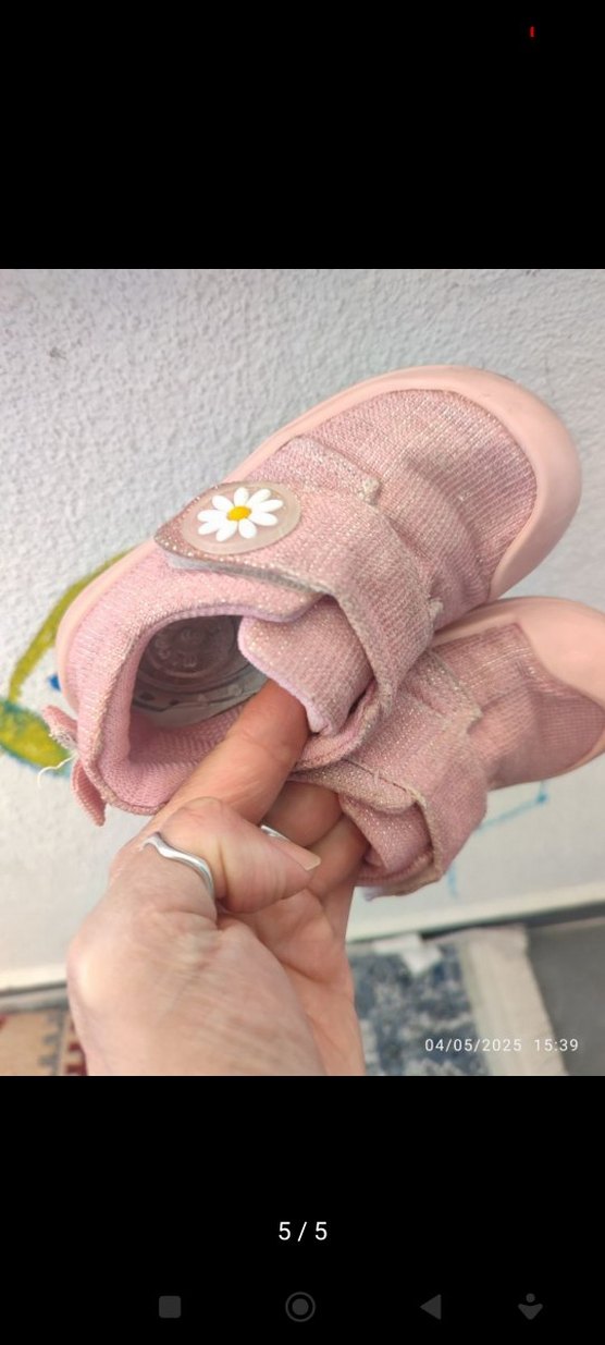 Kız Çocuk Pembe Cırtcırtlı Spor Ayakkabı - Görsel 4