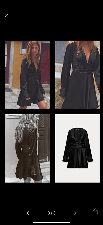 xs Beden Zara saten elbise