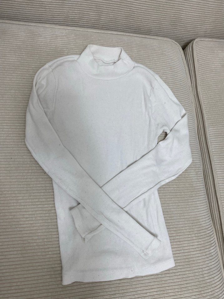 Beyaz Kadın Balıkçı Yaka İnce Triko - Görsel 3