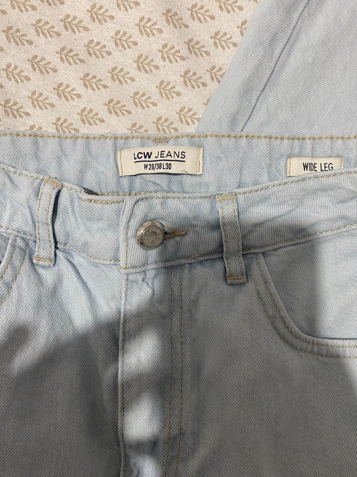 Düğmeli Mavi Midi Kadın Kot Pantolon - Görsel 2