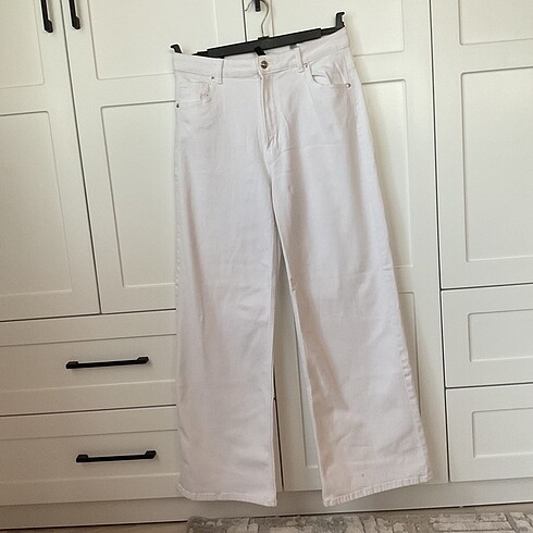 H&M beyaz wide leg pantolon