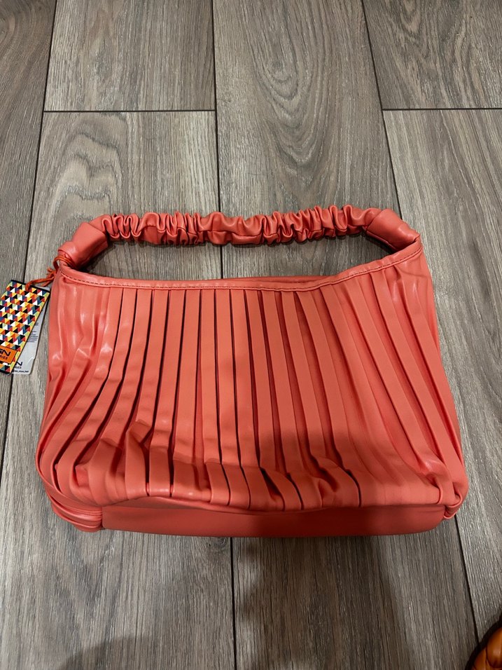 Turuncu Deri Pilili Bohem Kadın Çanta - Görsel 2