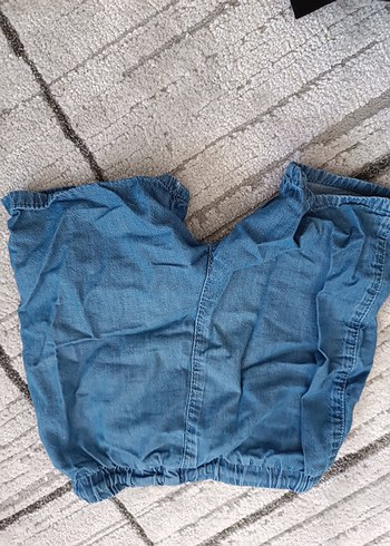 Erkek Mavi Kot Şort Bol Kesim - Görsel 2