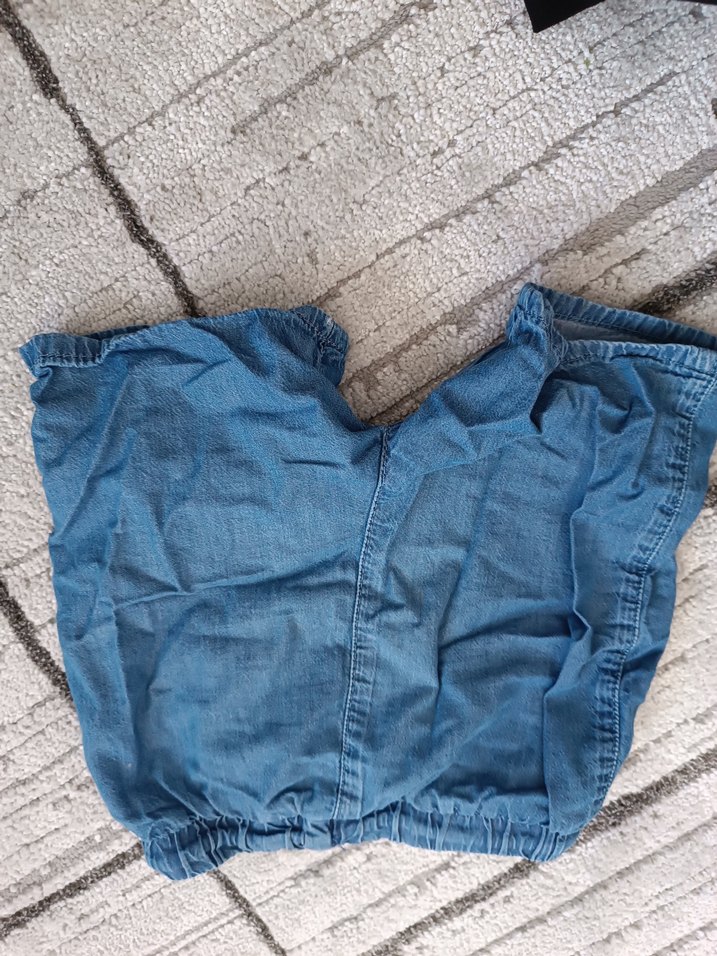 Erkek Mavi Kot Şort Bol Kesim - Görsel 2