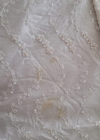 İşlemeli Beyaz Yatak Örtüsü - Görsel 5